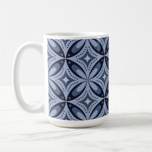 Mug Motif géométrique bleu de style rétro (Gauche)