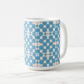 Mug Motif géométrique bleu et blanc Abstrait (Devant droit)