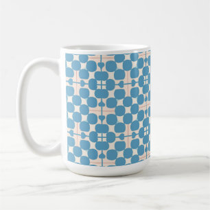 Mug Motif géométrique bleu et blanc Abstrait