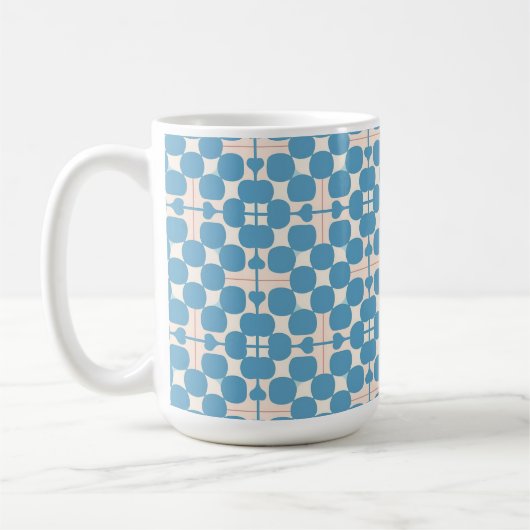 Mug Motif géométrique bleu et blanc Abstrait (Gauche)
