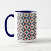 Mug Motif géométrique bleu et de corail (Gauche)