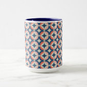 Mug Motif géométrique bleu et de corail (Centre)