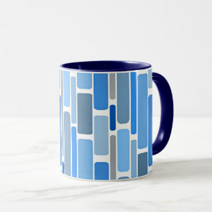 Mug Motif géométrique bleu et gris,
