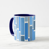 Mug Motif géométrique bleu et gris, (Devant gauche)