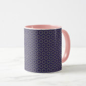 Mug Motif géométrique bleu et gris (Devant droit)