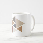Mug Motif géométrique Brown blanc (Devant droit)