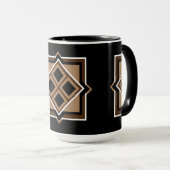 Mug Motif géométrique Brown et noir (Devant droit)