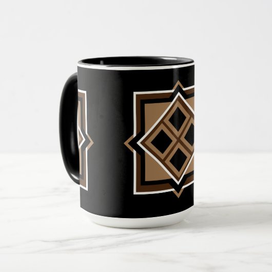 Mug Motif géométrique Brown et noir (Devant gauche)
