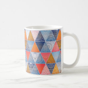 Mug Motif géométrique coloré de mandalas de triangl