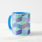 Mug Motif Géométrique Cubes En Triangles (Devant gauche)