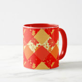 Mug Motif géométrique de patchwork de Noël sans coutur (Devant droit)