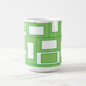Mug Motif Géométrique de Rectangles Verts et Blancs (Centre)