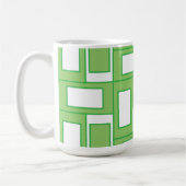 Mug Motif Géométrique de Rectangles Verts et Blancs (Gauche)