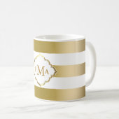 Mug Motif géométrique des bandes d'or monogrammes (Devant droit)