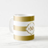 Mug Motif géométrique des bandes d'or monogrammes (Devant gauche)