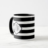 Mug Motif géométrique des bandes noires et blanches (Devant gauche)