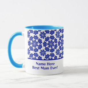 Mug Motif géométrique des yeux bleus personnalisés