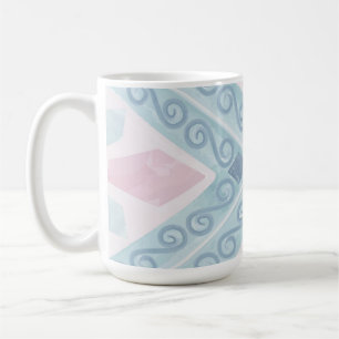 Mug Motif Géométrique Diamant Bleu