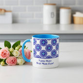 Mug Motif géométrique Elegant Customisé Mal Bleu