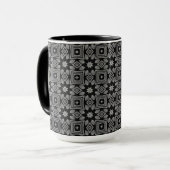 Mug Motif géométrique en niveaux de gris (Devant gauche)