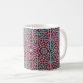 Mug Motif géométrique en rose Brown et bleu (Devant droit)