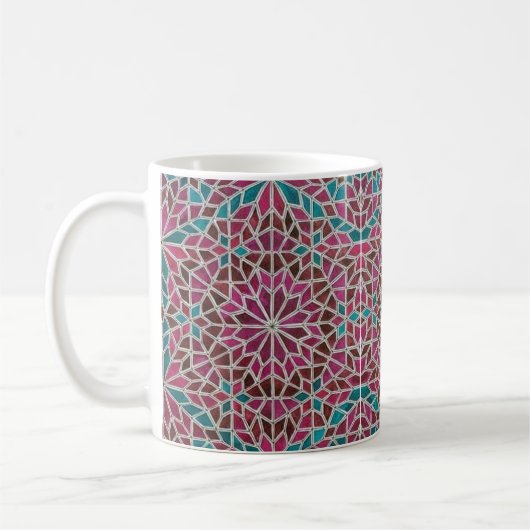 Mug Motif géométrique en rose Brown et bleu (Gauche)