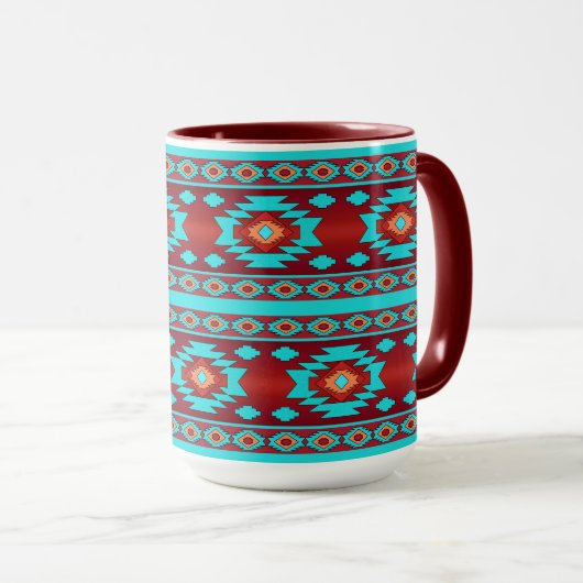 Mug Motif géométrique ethnique. (Devant droit)