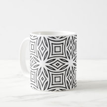 Motif géométrique floral noir et blanc