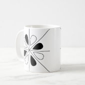 Mug Motif géométrique Floral noir et blanc (Devant gauche)