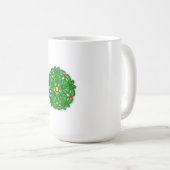 Mug Motif géométrique floral vert (Devant droit)