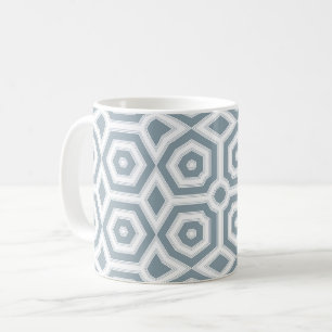 Mug motif géométrique gris blanc art déco
