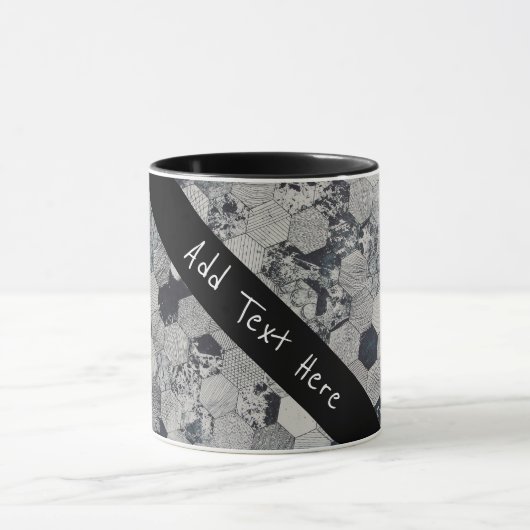 Mug Motif géométrique gris, blanc et noir (Centre)