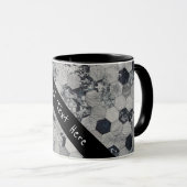Mug Motif géométrique gris, blanc et noir (Devant droit)