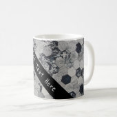Mug Motif géométrique gris, blanc et noir (Devant droit)