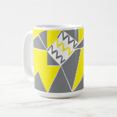 Mug Motif géométrique Gris Jaune Chevron Gris (Devant gauche)