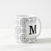 Mug Motif géométrique gris Monogramme initial (Devant droit)