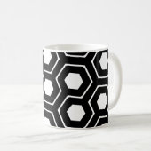 Mug Motif géométrique Hexagon blanc noir (Devant droit)