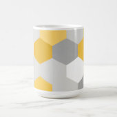Mug Motif géométrique hexagonal gris jaune (Centre)