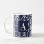 Mug Motif géométrique initial/monogramme<br><div class="desc">Motif géométrique initial/monogramme. Modifiez la couleur de l'arrière - plan pour customiser.</div>