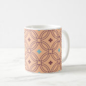 Mug Motif géométrique interversible rose et bleu rétro (Devant droit)
