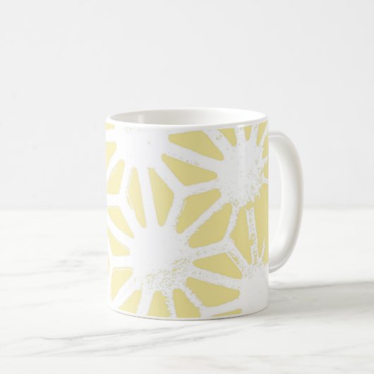 Mug Motif géométrique jaune citron (Devant droit)