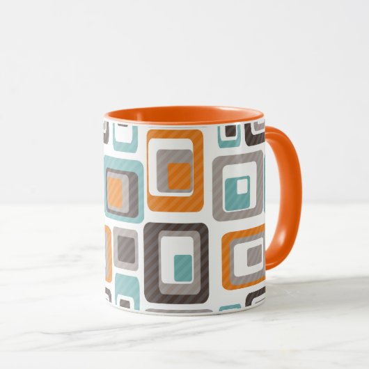 Mug Motif géométrique lumineux. (Devant droit)