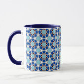 Mug Motif géométrique marocain blanc bleu islamique (Gauche)