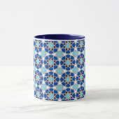 Mug Motif géométrique marocain blanc bleu islamique (Centre)