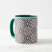 Mug Motif géométrique marocain bleu islamique (Devant gauche)