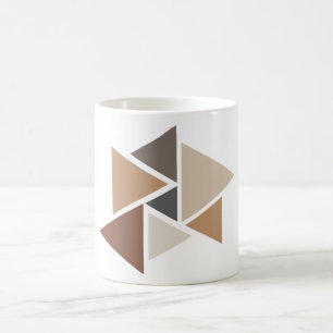 Mug Motif Géométrique Marron Blanc
