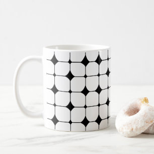Mug Motif géométrique moderne du milieu du siècle noir