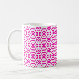 Mug Motif géométrique moderne hexagones rose chaud bla