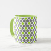 Mug Motif géométrique moderne Lime Green Grey (Devant gauche)