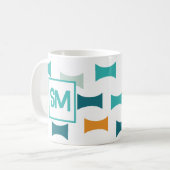 Mug Motif géométrique Monogramme rétro du milieu du si (Devant gauche)